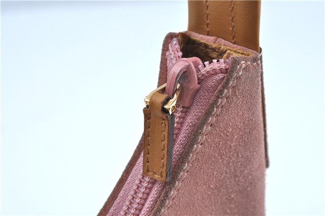 Authentic GUCCI Shoulder Hand Bag Purse Suede Leather 0013386 Pink J9598