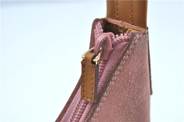 Authentic GUCCI Shoulder Hand Bag Purse Suede Leather 0013386 Pink J9598