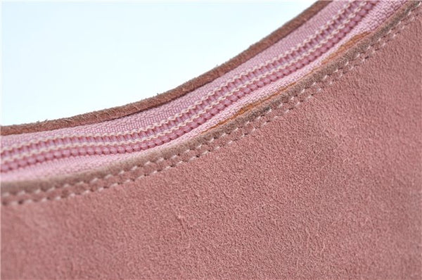 Authentic GUCCI Shoulder Hand Bag Purse Suede Leather 0013386 Pink J9598