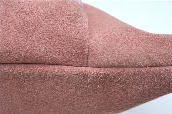 Authentic GUCCI Shoulder Hand Bag Purse Suede Leather 0013386 Pink J9598