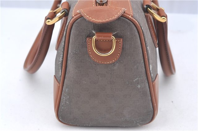 Authentic GUCCI Micro GG Boston Hand Bag Purse PVC Leather Gray Junk J9604