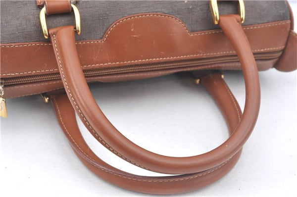 Authentic GUCCI Micro GG Boston Hand Bag Purse PVC Leather Gray Junk J9604