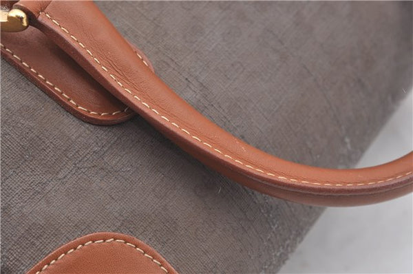 Authentic GUCCI Micro GG Boston Hand Bag Purse PVC Leather Gray Junk J9604