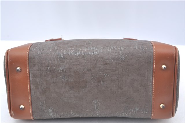 Authentic GUCCI Micro GG Boston Hand Bag Purse PVC Leather Gray Junk J9604