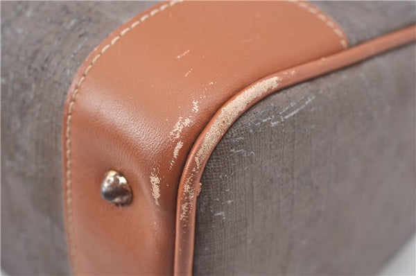 Authentic GUCCI Micro GG Boston Hand Bag Purse PVC Leather Gray Junk J9604