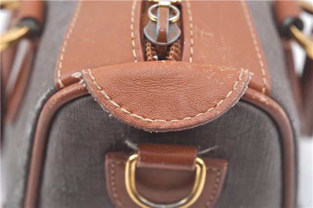 Authentic GUCCI Micro GG Boston Hand Bag Purse PVC Leather Gray Junk J9604