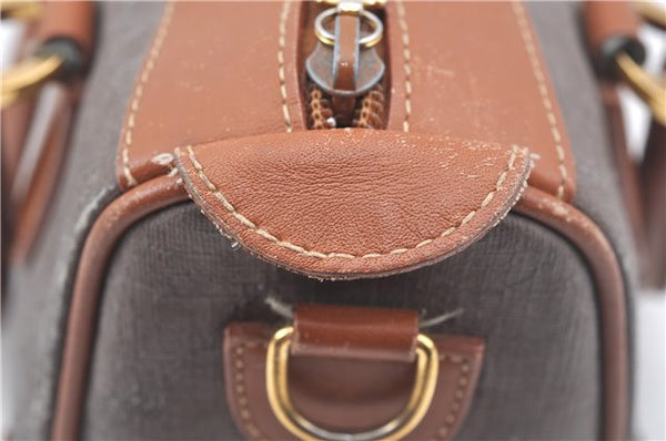 Authentic GUCCI Micro GG Boston Hand Bag Purse PVC Leather Gray Junk J9604