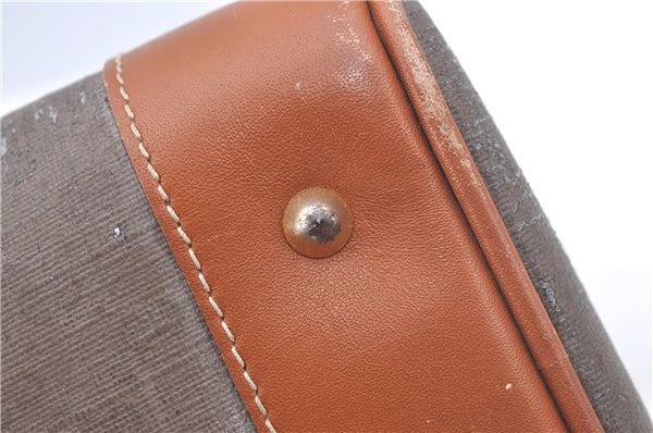 Authentic GUCCI Micro GG Boston Hand Bag Purse PVC Leather Gray Junk J9604