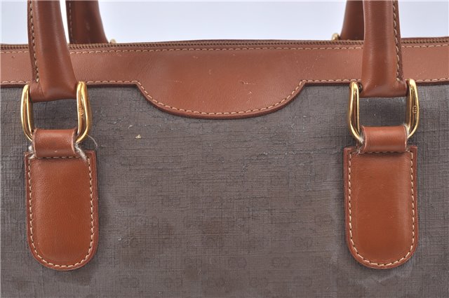 Authentic GUCCI Micro GG Boston Hand Bag Purse PVC Leather Gray Junk J9604