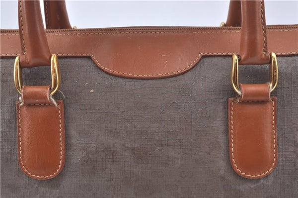 Authentic GUCCI Micro GG Boston Hand Bag Purse PVC Leather Gray Junk J9604