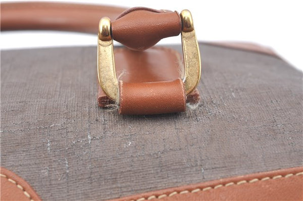 Authentic GUCCI Micro GG Boston Hand Bag Purse PVC Leather Gray Junk J9604