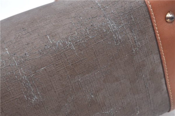 Authentic GUCCI Micro GG Boston Hand Bag Purse PVC Leather Gray Junk J9604