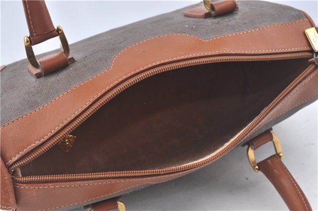 Authentic GUCCI Micro GG Boston Hand Bag Purse PVC Leather Gray Junk J9604