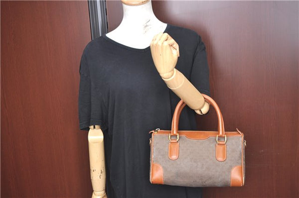 Authentic GUCCI Micro GG Boston Hand Bag Purse PVC Leather Gray Junk J9604