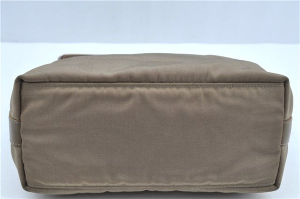 Authentic GUCCI Shoulder Hand Bag Purse Nylon Leather 000602 Beige Gray J9605