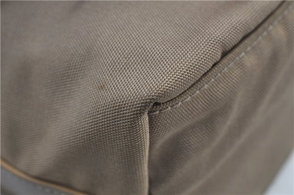 Authentic GUCCI Shoulder Hand Bag Purse Nylon Leather 000602 Beige Gray J9605