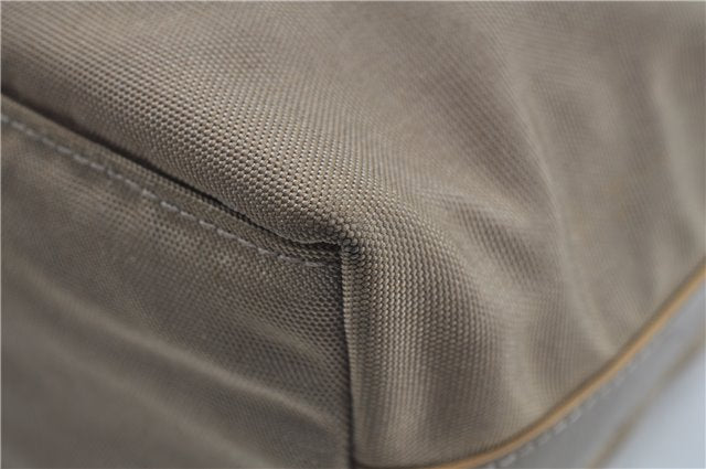 Authentic GUCCI Shoulder Hand Bag Purse Nylon Leather 000602 Beige Gray J9605