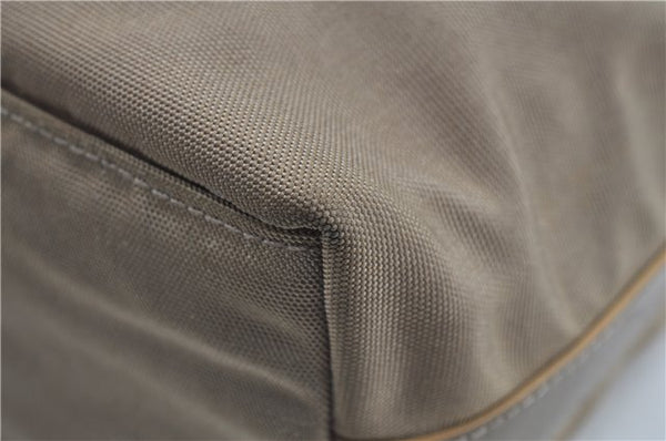 Authentic GUCCI Shoulder Hand Bag Purse Nylon Leather 000602 Beige Gray J9605