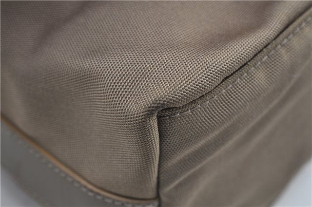 Authentic GUCCI Shoulder Hand Bag Purse Nylon Leather 000602 Beige Gray J9605