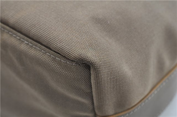 Authentic GUCCI Shoulder Hand Bag Purse Nylon Leather 000602 Beige Gray J9605