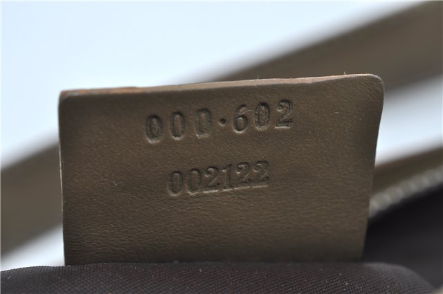 Authentic GUCCI Shoulder Hand Bag Purse Nylon Leather 000602 Beige Gray J9605