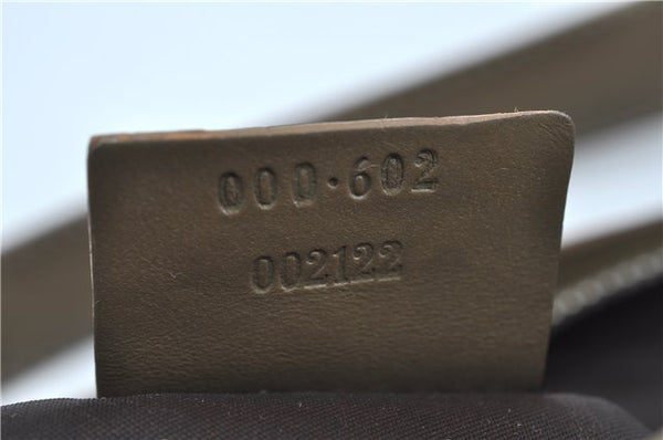 Authentic GUCCI Shoulder Hand Bag Purse Nylon Leather 000602 Beige Gray J9605