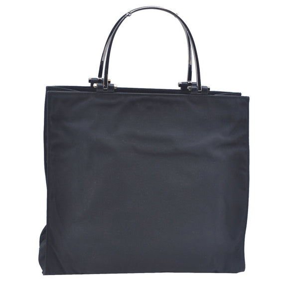 Authentic GUCCI Hand Bag Purse Nylon 0021025 Black J9606