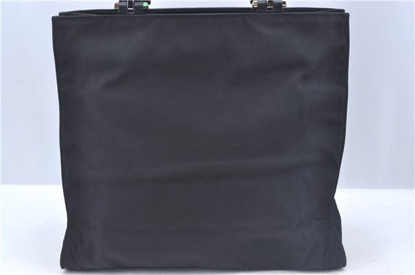 Authentic GUCCI Hand Bag Purse Nylon 0021025 Black J9606