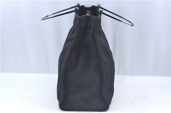 Authentic GUCCI Hand Bag Purse Nylon 0021025 Black J9606