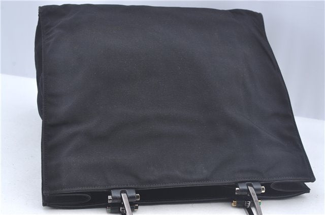 Authentic GUCCI Hand Bag Purse Nylon 0021025 Black J9606