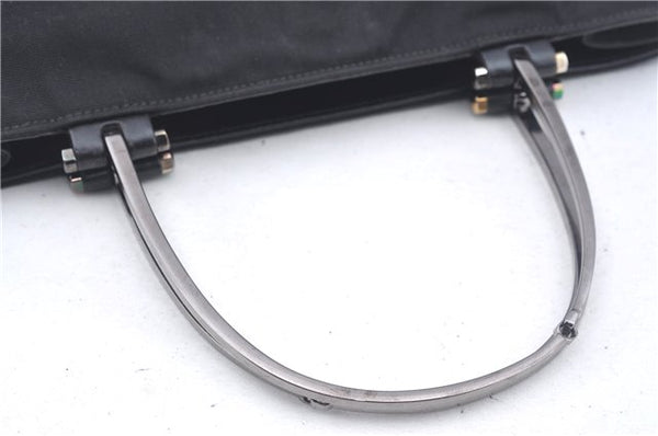 Authentic GUCCI Hand Bag Purse Nylon 0021025 Black J9606