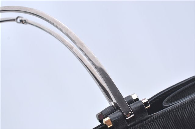 Authentic GUCCI Hand Bag Purse Nylon 0021025 Black J9606