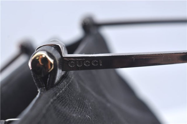 Authentic GUCCI Hand Bag Purse Nylon 0021025 Black J9606