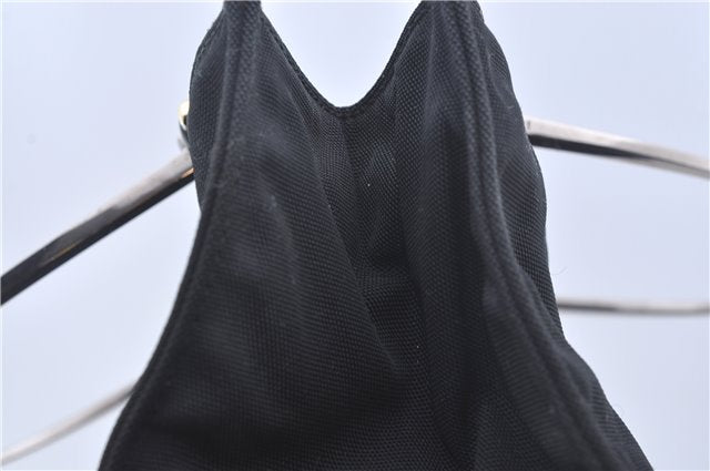 Authentic GUCCI Hand Bag Purse Nylon 0021025 Black J9606