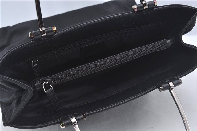 Authentic GUCCI Hand Bag Purse Nylon 0021025 Black J9606