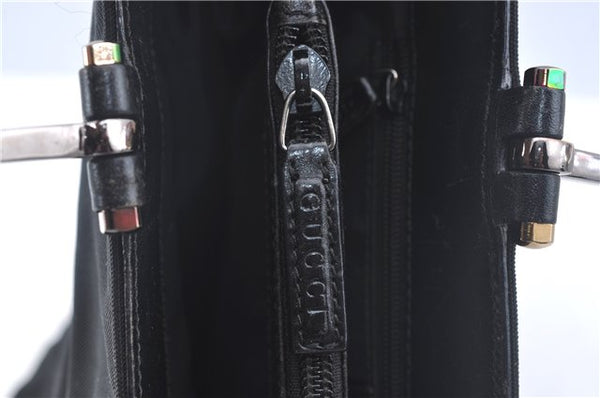 Authentic GUCCI Hand Bag Purse Nylon 0021025 Black J9606