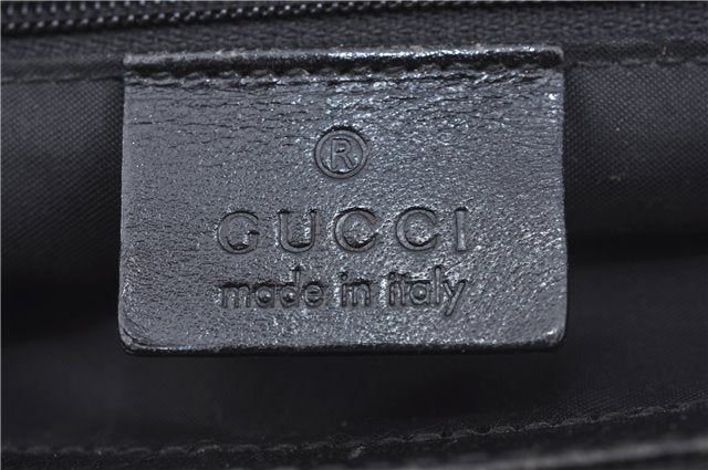 Authentic GUCCI Hand Bag Purse Nylon 0021025 Black J9606