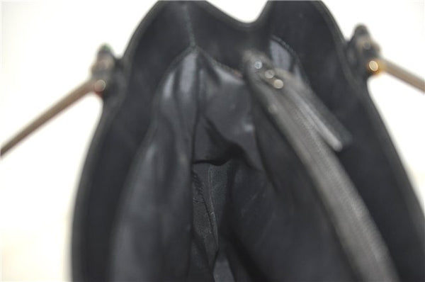 Authentic GUCCI Hand Bag Purse Nylon 0021025 Black J9606
