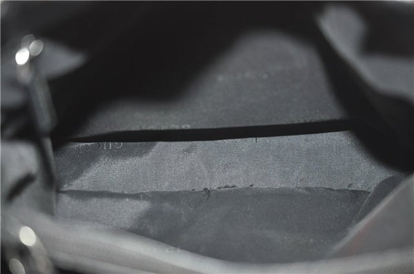 Authentic GUCCI Hand Bag Purse Nylon 0021025 Black J9606