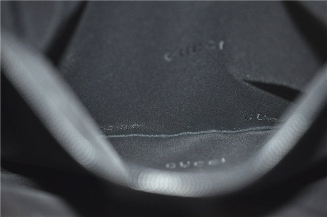 Authentic GUCCI Hand Bag Purse Nylon 0021025 Black J9606