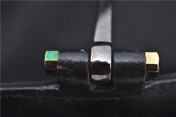 Authentic GUCCI Hand Bag Purse Nylon 0021025 Black J9606