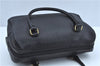 Authentic Burberrys Vintage Leather Boston Hand Bag Purse Black J9608