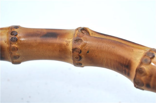 Authentic GUCCI Bamboo 2Way Shoulder Hand Bag Suede Leather Black Junk J9609