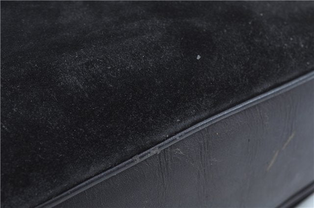 Authentic GUCCI Bamboo 2Way Shoulder Hand Bag Suede Leather Black Junk J9609