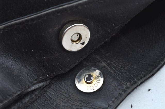 Authentic GUCCI Bamboo 2Way Shoulder Hand Bag Suede Leather Black Junk J9609