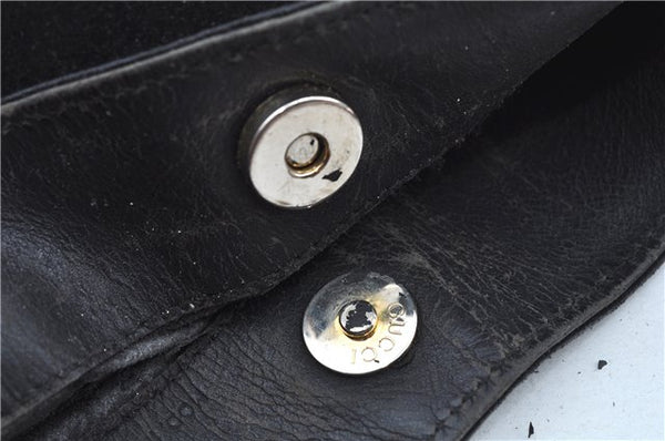 Authentic GUCCI Bamboo 2Way Shoulder Hand Bag Suede Leather Black Junk J9609