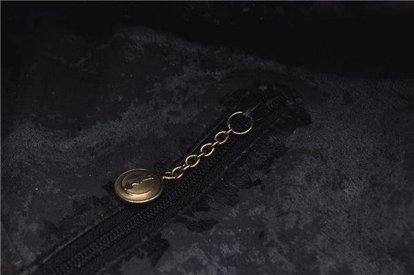 Authentic GUCCI Bamboo 2Way Shoulder Hand Bag Suede Leather Black Junk J9609