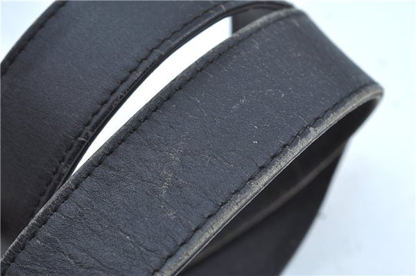 Authentic GUCCI Bamboo 2Way Shoulder Hand Bag Suede Leather Black Junk J9609