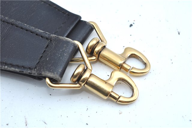 Authentic GUCCI Bamboo 2Way Shoulder Hand Bag Suede Leather Black Junk J9609