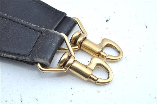 Authentic GUCCI Bamboo 2Way Shoulder Hand Bag Suede Leather Black Junk J9609